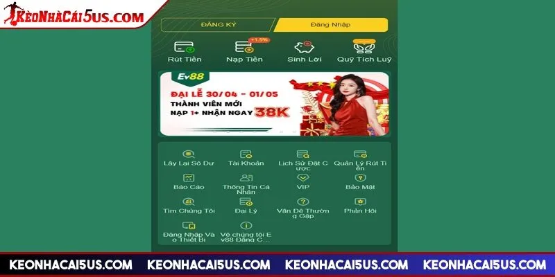 EV88 cung cấp đầy đủ tính năng giải trí hữu ích