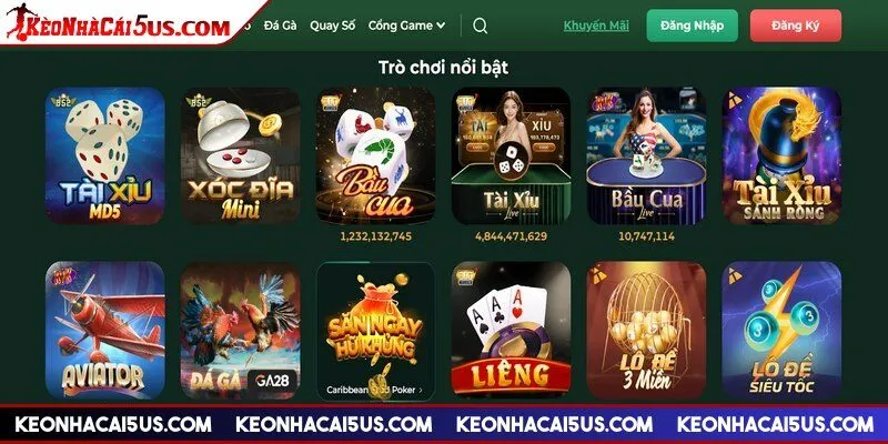 Có nhiều sản phẩm giải trí nổi trội góp mặt trên trang chủ